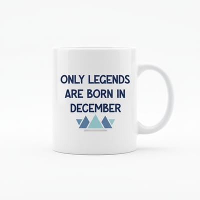 Only Legends Are Born in December Keramische Mok 330 ml – Verjaardag Cadeau Koffie- en Theemok