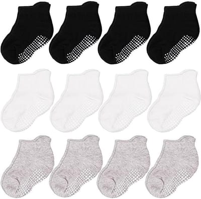 Dailygoody - Baby- en Peutersokken - Antislipzolen - Zacht Katoen - 9 Paar - Comfortabel en Veilig - Geschikt voor Jongens en Meisjes