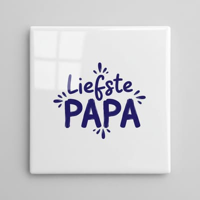 Liefste Papa Decoratieve Tegel – Vader Liefde Tekst Wanddecoratie – Keramische Tegel 15 × 15 cm