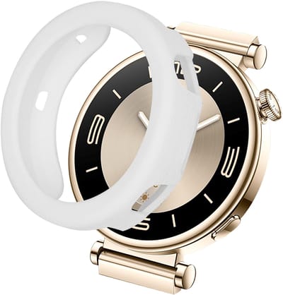 kwmobile Beschermhoes voor Huawei Watch GT4 41mm - Fitness Tracker Case van TPU - Soft Smartwatch Case - wit