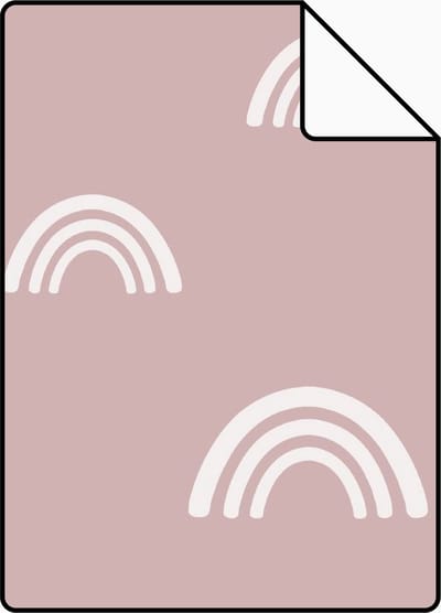 Proefstaal ESTAhome behang regenboogjes oudroze - 26.5 x 21 cm - 139437-S