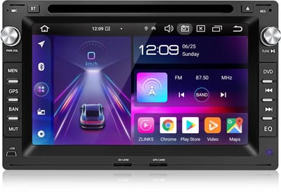 Junsun Android 15 Autoradio met CD & DVD Geschikt Voor VW Polo 9N Golf 4 Passat B5 T5 - 4GB+64GB - Draadloze CarPlay & Android Auto - GPS-Navigatie - Bluetooth - 7-inch Touchscreen - DSP - 4G Lte - USB