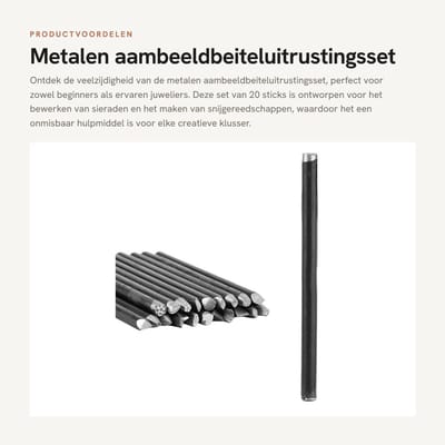 Dailygoods- Aambeeldbeiteluitrustingsset Duurzaam - Beitelset Houtbewerking - Snijgereedschappen - 20 Sticks - Voor Sieradenbewerking