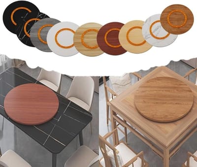 Houten Dienblad Draaiplateau 50cm 60cm 80cm 100cm Rond Lazy Susan Dienblad Makkelijk Schoon Te Maken Groot Draaiplateau Voor Houten/Marmeren/Glazen Eettafel(Black,90cm/36in)