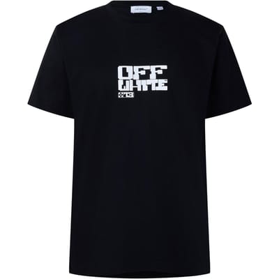 Off White Heren Slim T-shirt in katoen (Zwart)