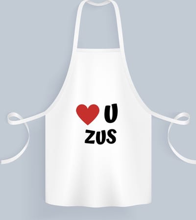 Akyol - love u zus Keukenschort - Zus - de liefste zus - verjaardag - cadeautje voor zus - zus artikelen - kado - geschenk - 82 bij 71 cm