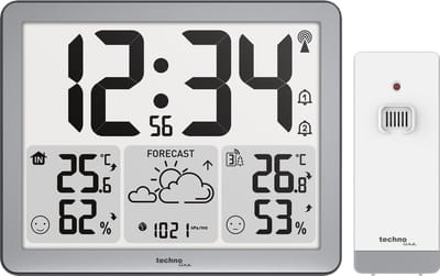 Technoline weerstation - WS 6780 - 173x140x27mm - zilver - met 1 buitensensor - TL-WS6780