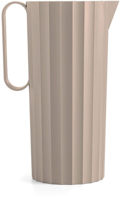 Kunststof schenkkan / waterkan - Hydria - mokka grijs - 16 x 11 x H 24 cm - 1,7 l