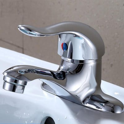 Robinet de salle de bain en alliage de zinc à double trou pour lavabo et robinet d'eau froide Robinet mélangeur pour lavabo de salle de bain Interrupteur Robinet mélangeur pour évier
