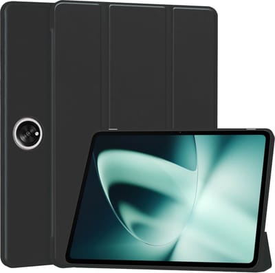Hoesje geschikt voor OnePlus Pad / Oppo Pad 3 / Oppo Pad 2 - SmartDefend Book Case Cover Kunstleer Zwart