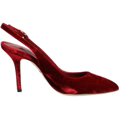 Dolce & Gabbana Rode Suède Hakken Slingbacks Sandalen Schoenen