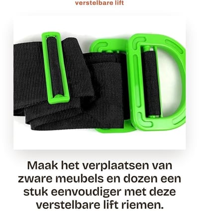 Dailygoods- Bewegende Riemen - 2 Stuks Verstelbare Tilbanden - Zware Meubels - Koelkastriemen - Handvat voor Comfortabel Gebruik - Hoogwaardig PP en Polypropyleen - Tilband