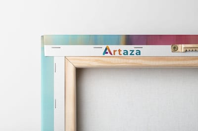Artaza Canvas Schilderij Drieluik Abstracte Kunst van Marmer - Roze met Blauw - 120x60 - Foto Op Canvas - Canvas Print