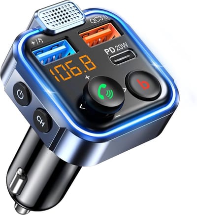 SNJY® Bluetooth Transmitter - Bluetooth Receiver - Bluetooth Adapter - Blauw - 12-24 V