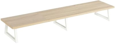 Grote Dubbele Monitorverhoger 42 Inch - Multifunctionele Houten en Stalen Bureau Standaard voor 2 Monitors