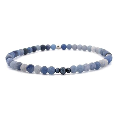 IbizaMen - heren armband - blauwe agaat - 4mm - 21cm