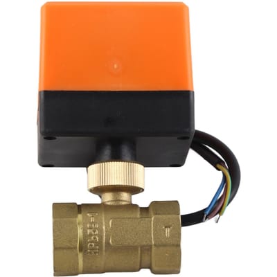 DC 1224V G34  DN20 Messing 2-weg gemotoriseerde kogel elektrische klep voor debietregeling