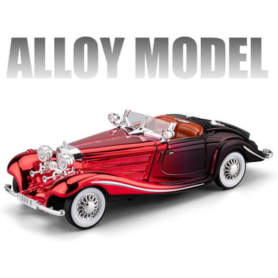 1:24 1936 Benzs 500K Legering Auto Model Diecast Metaal Speelgoed Klassiek Voertuig Auto Model Simulatie Geluid En Licht Verzameling Kinderen Cadeau