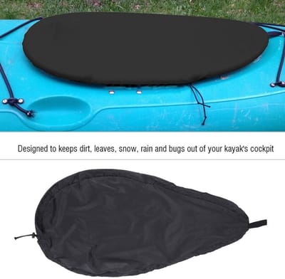 Dailygoods- Kajakaccessoires Verstelbare Cockpitafdekking - Waterafstotend - Slijtvast - UV50 Bescherming - Zwart - Duurzaam Materiaal - Cockpitcover