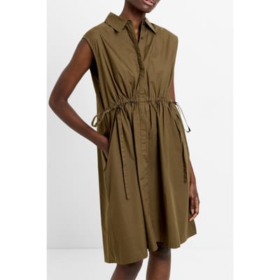 French Connection Poplin Tie Slvless Dress K Khaki Maat: 6 | Blousejurken Outlet | Dames | Bruin