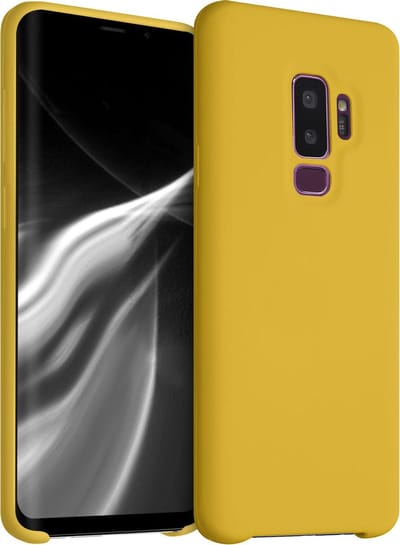 kwmobile telefoonhoesje geschikt voor Samsung Galaxy S9 Plus - Hoesje met siliconen coating - Smartphone case in honinggeel