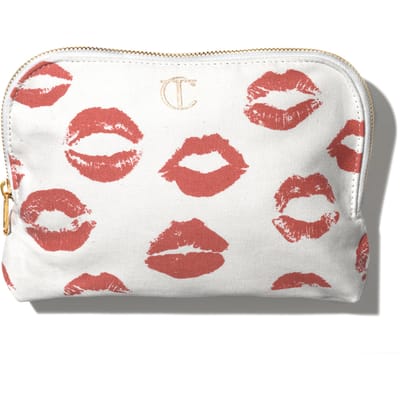 Charlotte Tilbury Lip Print Canvas Makeup Bag