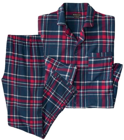 ATLAS FOR MEN - Flanellen pyjama met Schotse ruiten - Heren - Verkrijgbaar in grote maten - L