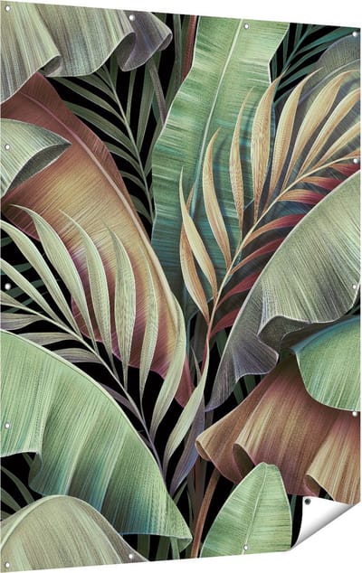 Gards Tuinposter Tropische Bladeren - 120x160 cm - Tuindoek - Tuindecoratie - Wanddecoratie buiten - Tuinschilderij