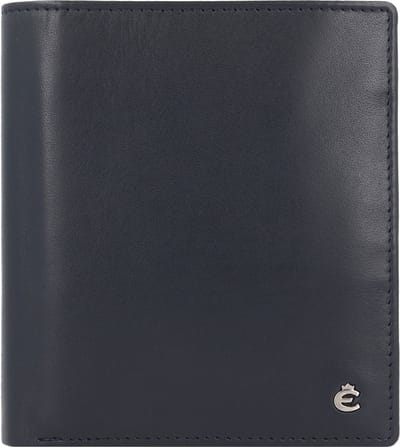 Esquire Leren Portemonnee Harry RFID Wallet High with Flap Blue Donkerblauw