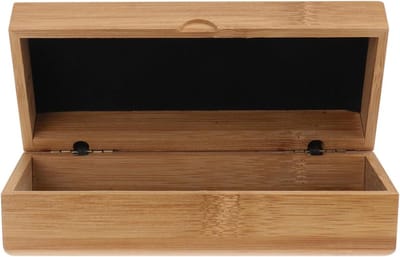 Kartonnen brillenkoker vintage stijl houtnerf voor heren - Organiser voor bril en zonnebril - Opbergdoos reizen - Mini suède souvenirdoos - Kaki - 20X10CM