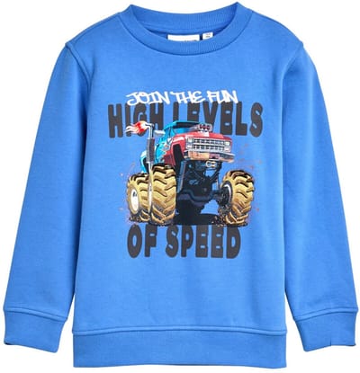 Tom Tailor - Sweater met print - Maat 92/98 - soft mid blue
