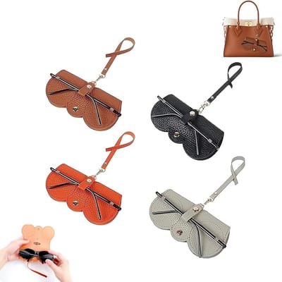 Zonnebril etui 4 stuks - zacht leer - ultra-dun - beschermend voor reizen - ShopVlot