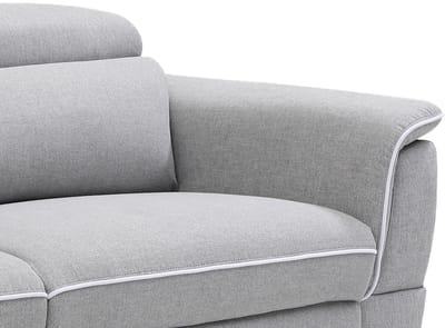 Vente-unique Elektrische driezits relaxbank MACARI - Stof - Grijs