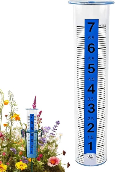 Regenmeter Buis - Neerslagmeter Tuin - Nauwkeurig Meten - Duidelijke Schaal - 21 cm Hoog - Blauw