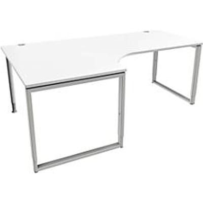 Schäfer Shop Genius MODENA FLEX hoekbureau, 90°, beugelpoot, bevestiging links, B 2000 mm, wit