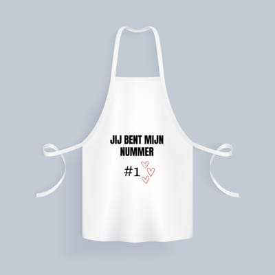 Akyol - jij bent mijn nummer één Keukenschort - Liefde - iemand die je in het zonnetje wilt zetten - nummer 1 - leuke cadeau - kado - verjaardag - geschenk - 82 bij 71 cm