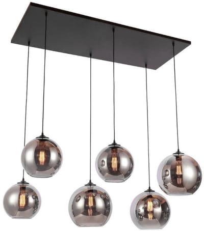 DiamantMeubelen Hanglamp 6 Bol - Smoke Glas
