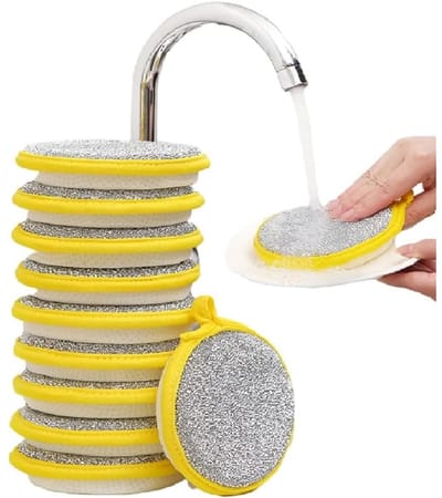 Daity 10-pack - afwasspons voor in de keuken - dubbelzijdige spons - schoonmaakdoekje voor in huis - antiaanbak afwasdoek - schuursponsje