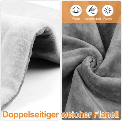 AlphaBright Elektrische Warmtedeken -Bovendeken - Knuffeldeken met 6 Warmtestanden - 180 x 130cm -1 Persoons -Energie Zuinig -Fleece -Grijs