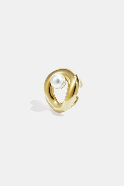 Opvallende ringen van roestvrij staal, ronde, casual, alledaagse, eenvoudige serie, damessieraden - Goudkleur