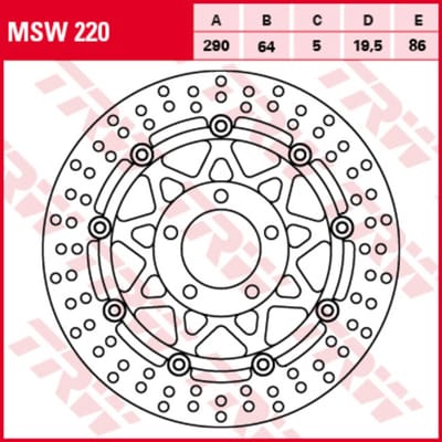 Remschijf TRW MSW220 voorkant, 1 Stuk
