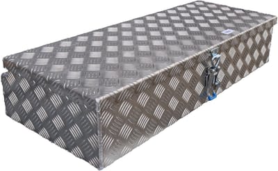 DE HAAN BOX H - 900x380x190 mm - waterdichte en stofdichte aluminium traanplaat disselbak - voorzien van vlinderslot of spansluiting