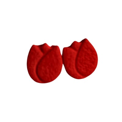 2 Love It - oorknopjes - tulp - rood - handgemaakt - rvs stekers