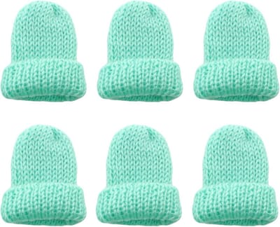 Set van 6 gebreide eierwarmers voor een gezellig ontbijt