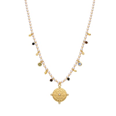Luxenter Sterling Zilver 925 en 18k goudfinish witte parelketting - Thydo