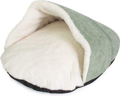 Duvoplus - Dierenkussen - Kat - Slaapzak Velvet 60x45x28cm Groen - 1st