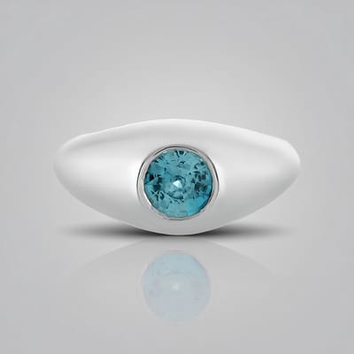 Cavill - Zilveren ring 925 sterling zilver platina verguld - 1,3 ct Ratanakiri zirkoon - Moderne ronde briljant - Elegante bezel zetting