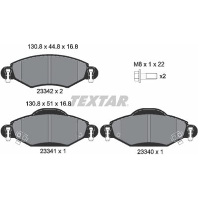 Remblokset TEXTAR 2334001, voor