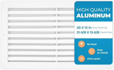 Ventilatieafdekking - Retourrooster - Optimale Luchtstroom - Duurzaam Aluminium - 50 x 30 cm - Wit