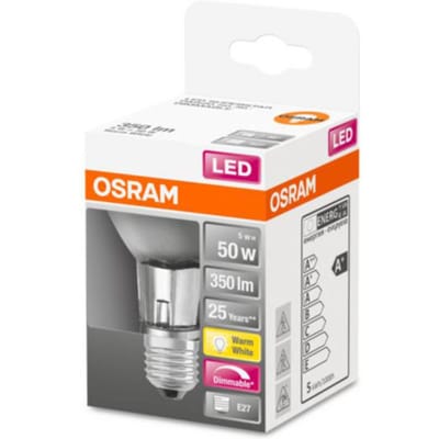OSRAM HOMELIGHTING 4058075433120 LED-lamp Energielabel G (A - G) E27 Reflector 6.4 W = 50 W Warmwit (Ø x h) 65 mm x 88 mm Dimbaar 1 stuk(s)